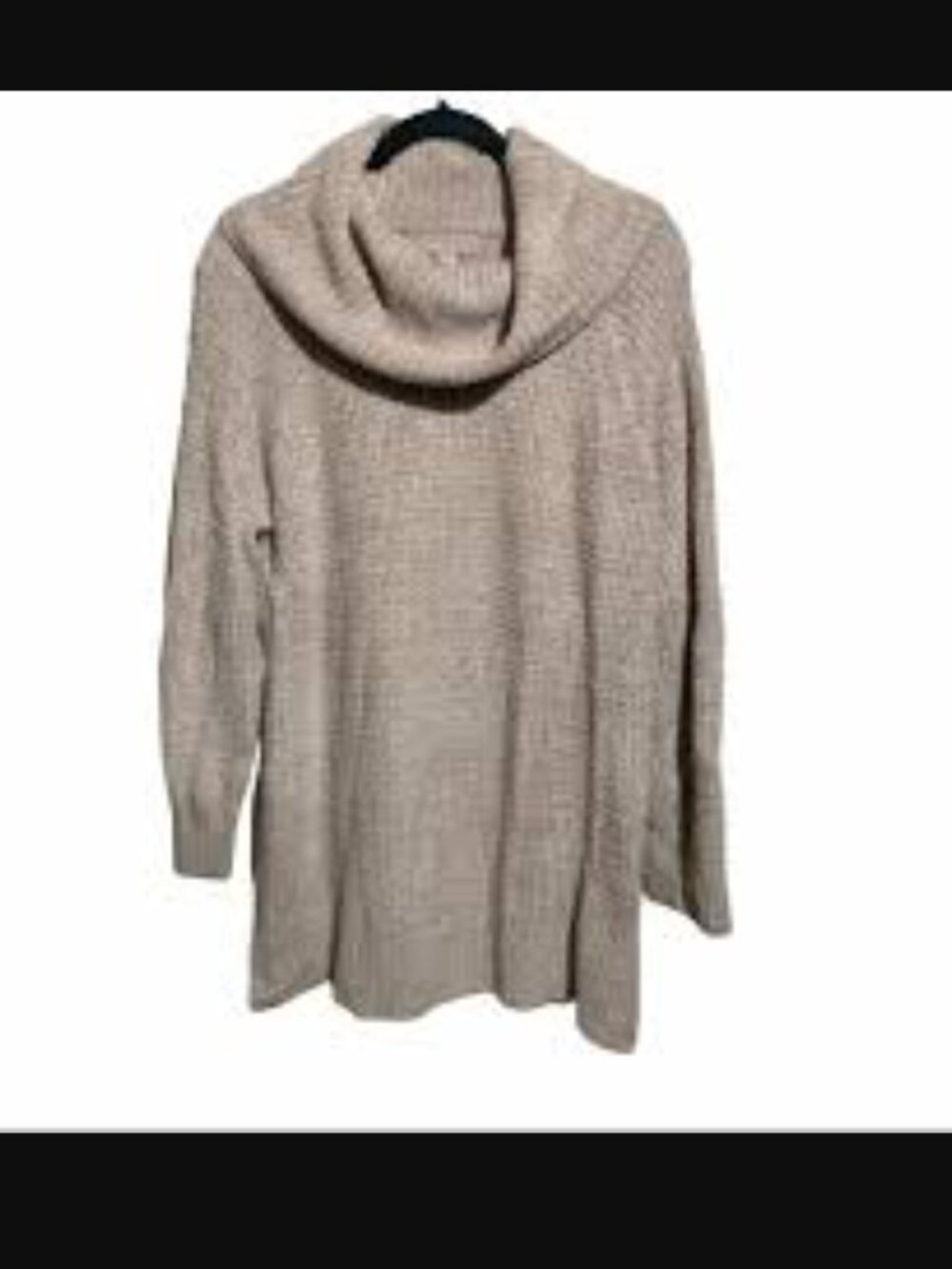 Barefoot Dreams CozyChic Lite Cowl Neck Tunic Sweater Dress Taupe Grey Small S
